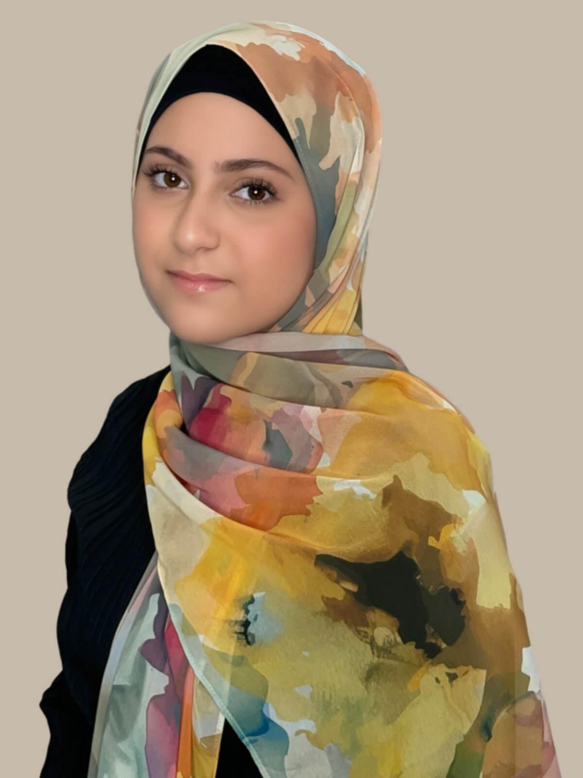 Modish Girl Printed Chiffon Hijab-Petal Whisper