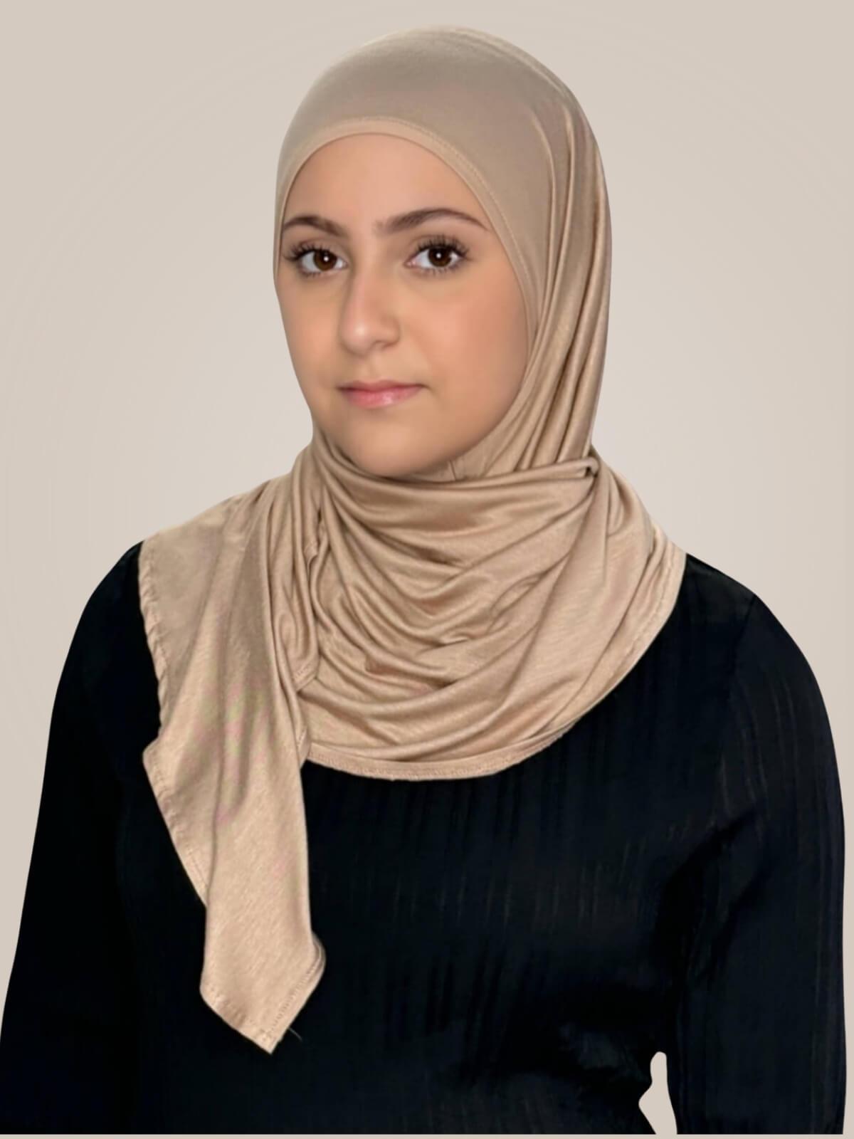 Modish Girl Pre-Sewn Jersey hijab-Warm Taupe