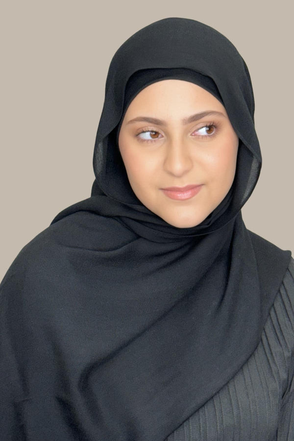 Modish Girl Cotton Modal Hijab-Black