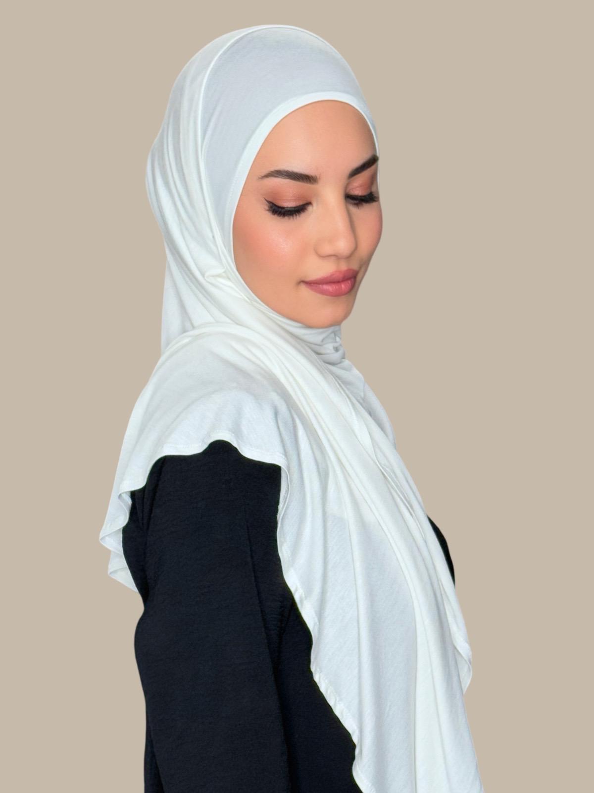 Pre-Sewn Jersey Hijab-Off White