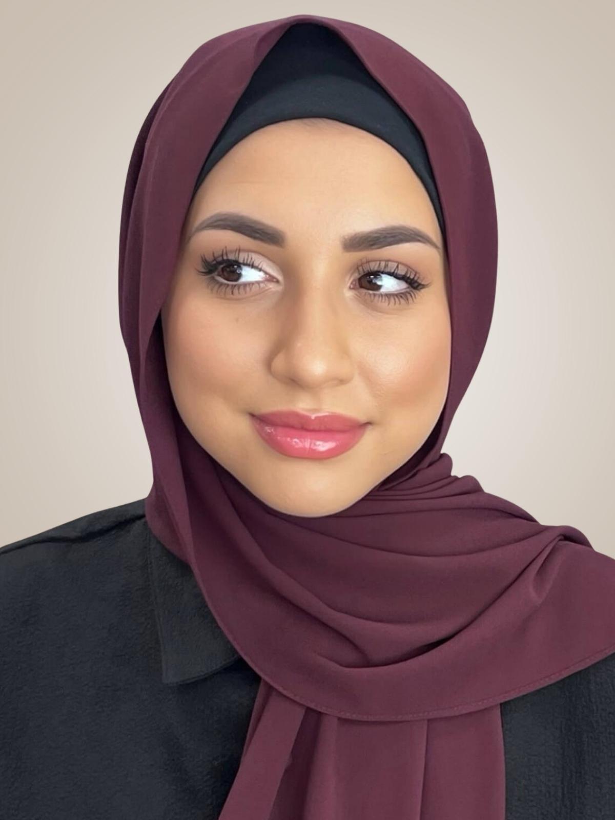 Classic Chiffon Hijab-Dark Mulberry