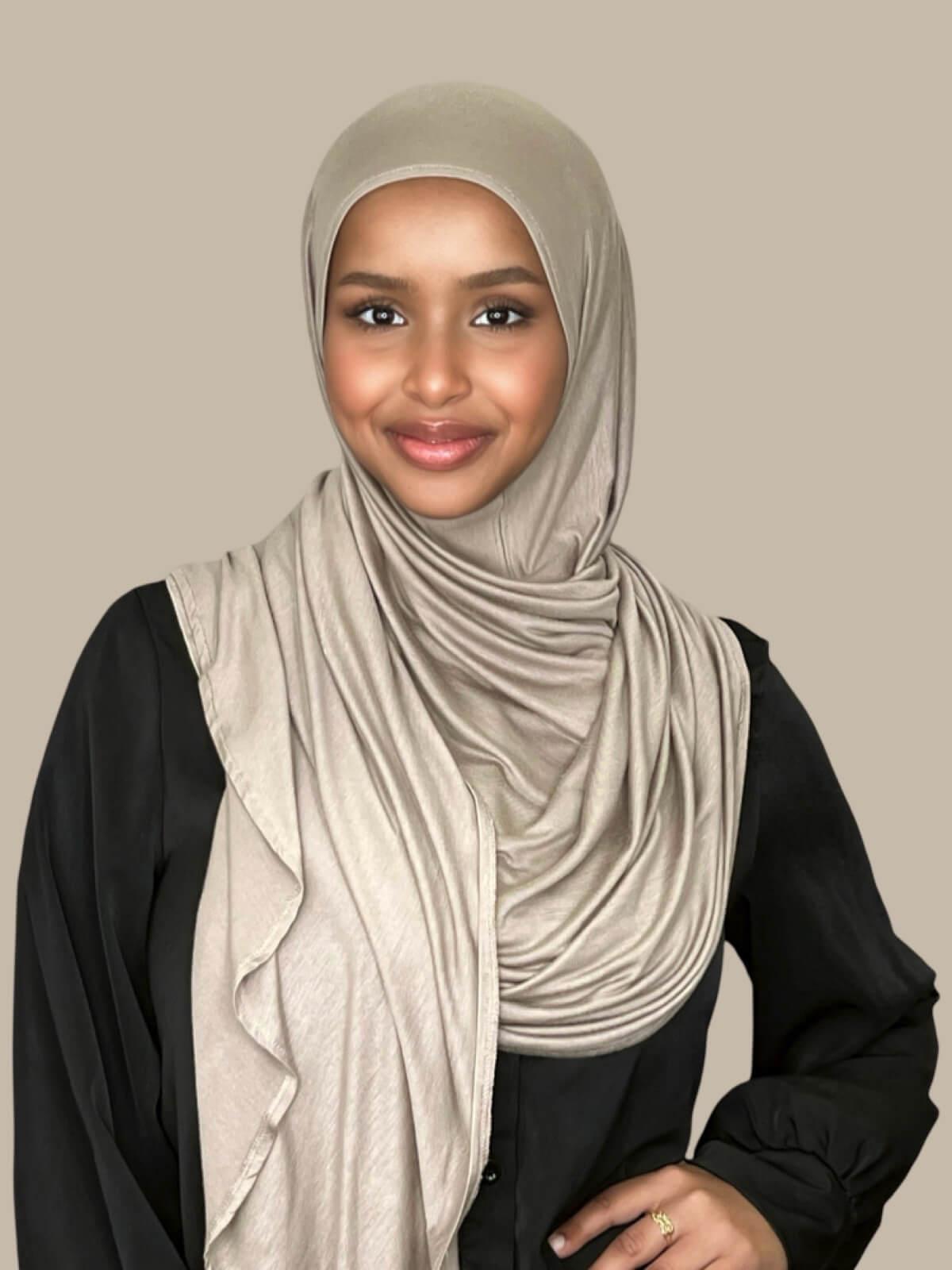 Pre-Sewn Jersey Hijab-Desert