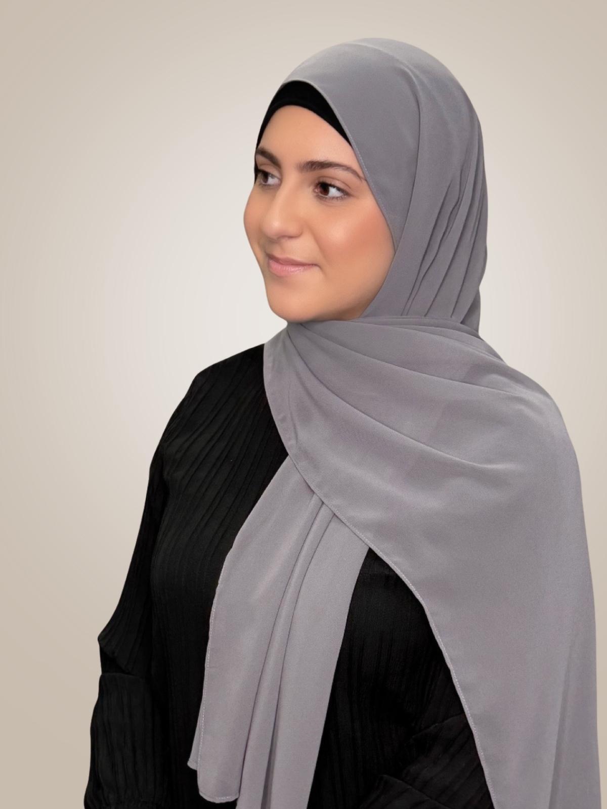 Modish Girl Luxury Chiffon Hijab-Fossil Grey