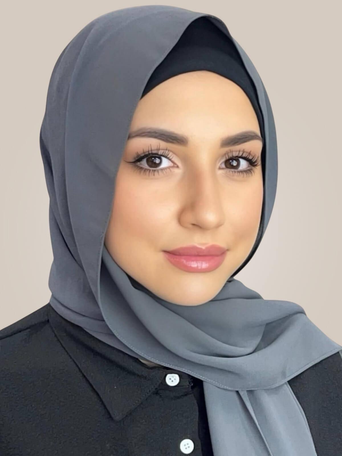 Classic Chiffon Hijab-Ash Grey