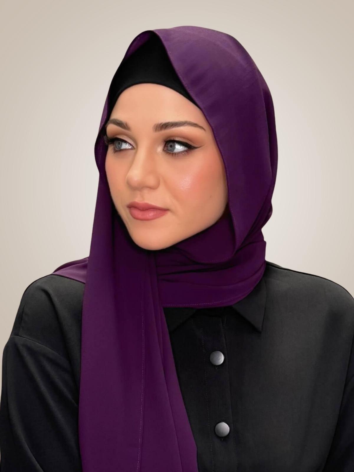 Classic Chiffon Hijab-Plum Purple