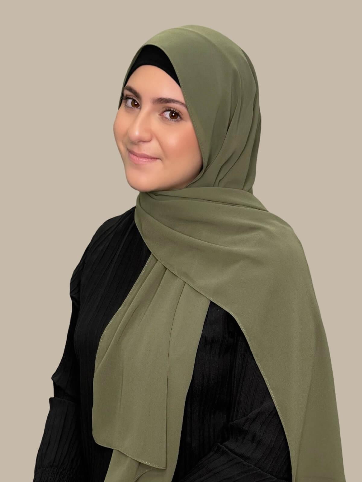 Modish Girl Luxury Chiffon Hijab-Dusty Olive