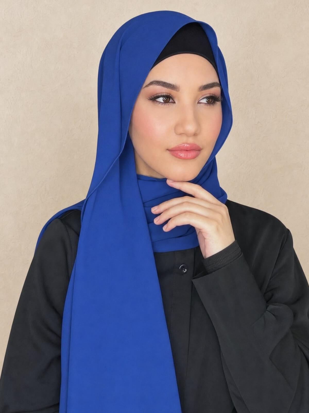 Classic Chiffon Hijab-Midnight Blue