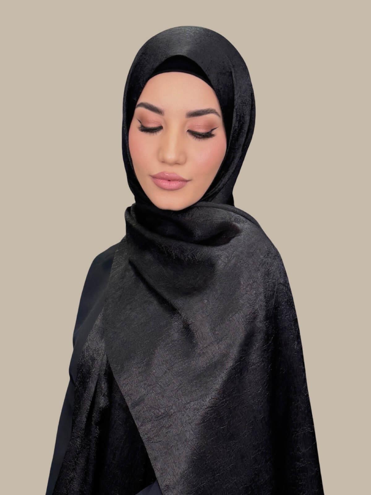 Classic Satin Hijab-Black