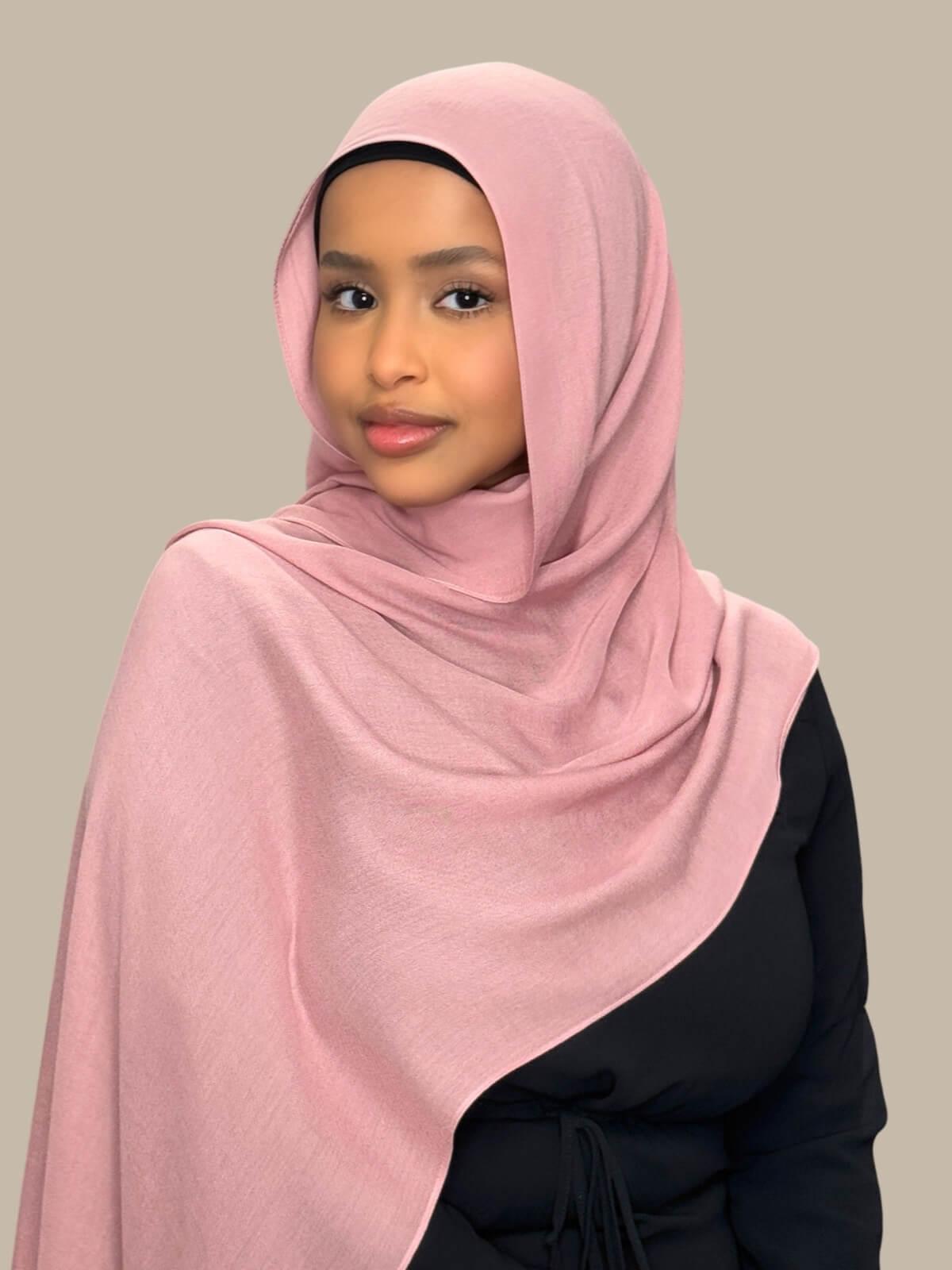 Cotton Modal Hijab-Misty Rose