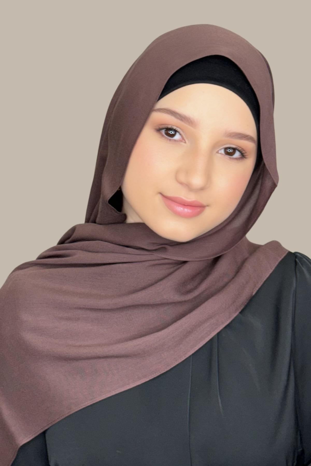 Modish Girl Cotton Hijab-Raisin Brown