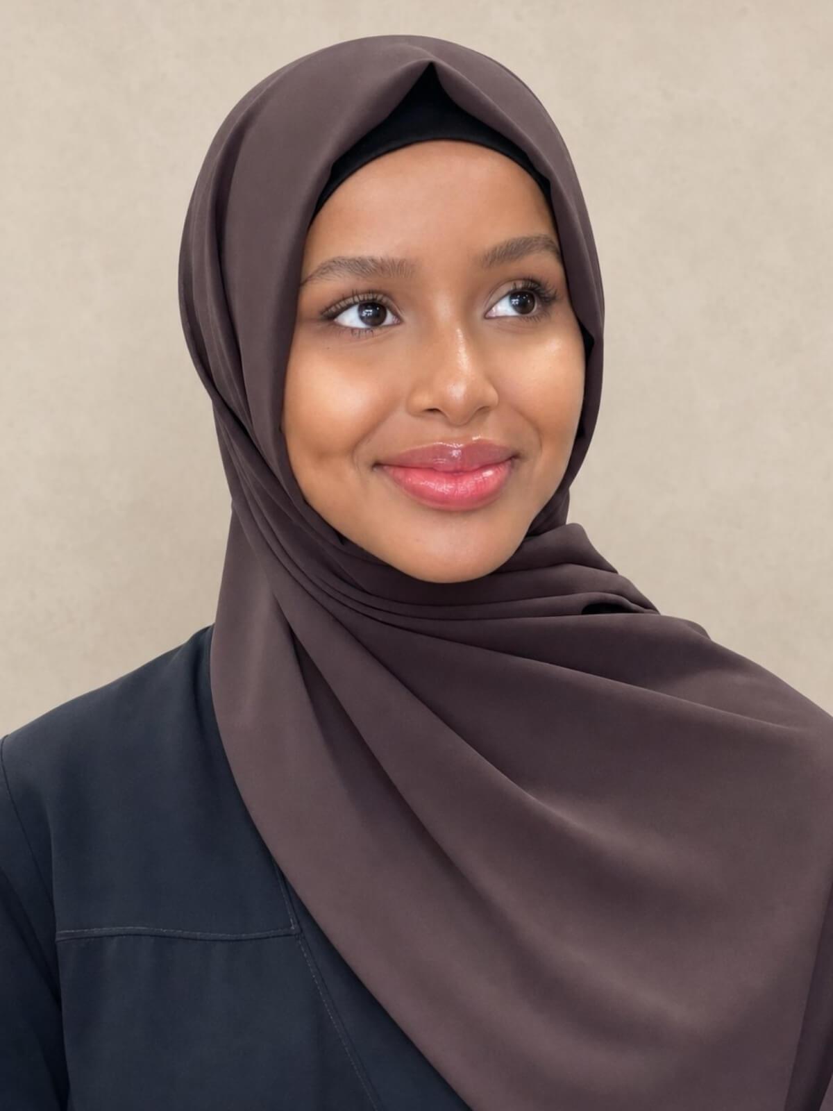 Luxury Chiffon Hijab-Coffee Brown