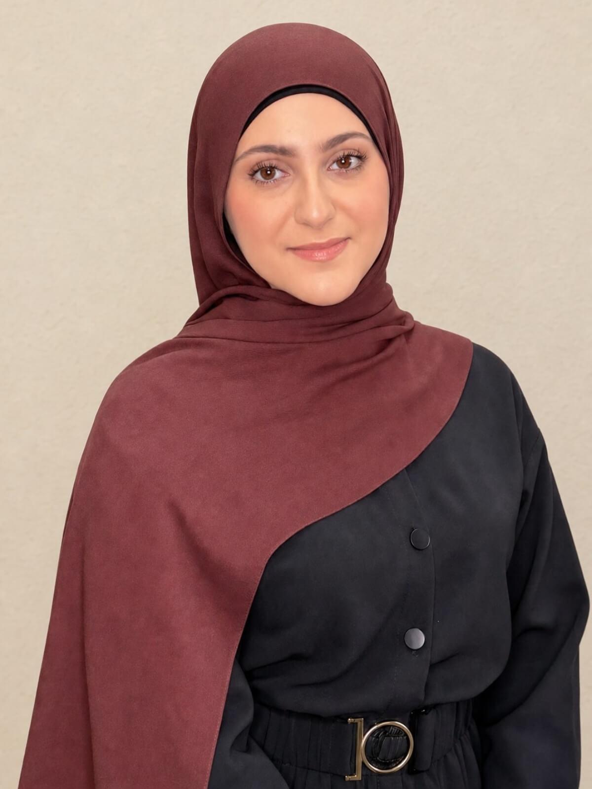 Modish Girl Cotton Hijab-Raisin Brown