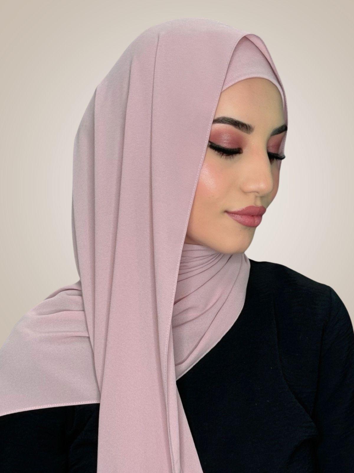 Matching Chiffon Hijab Set-Blush Rose
