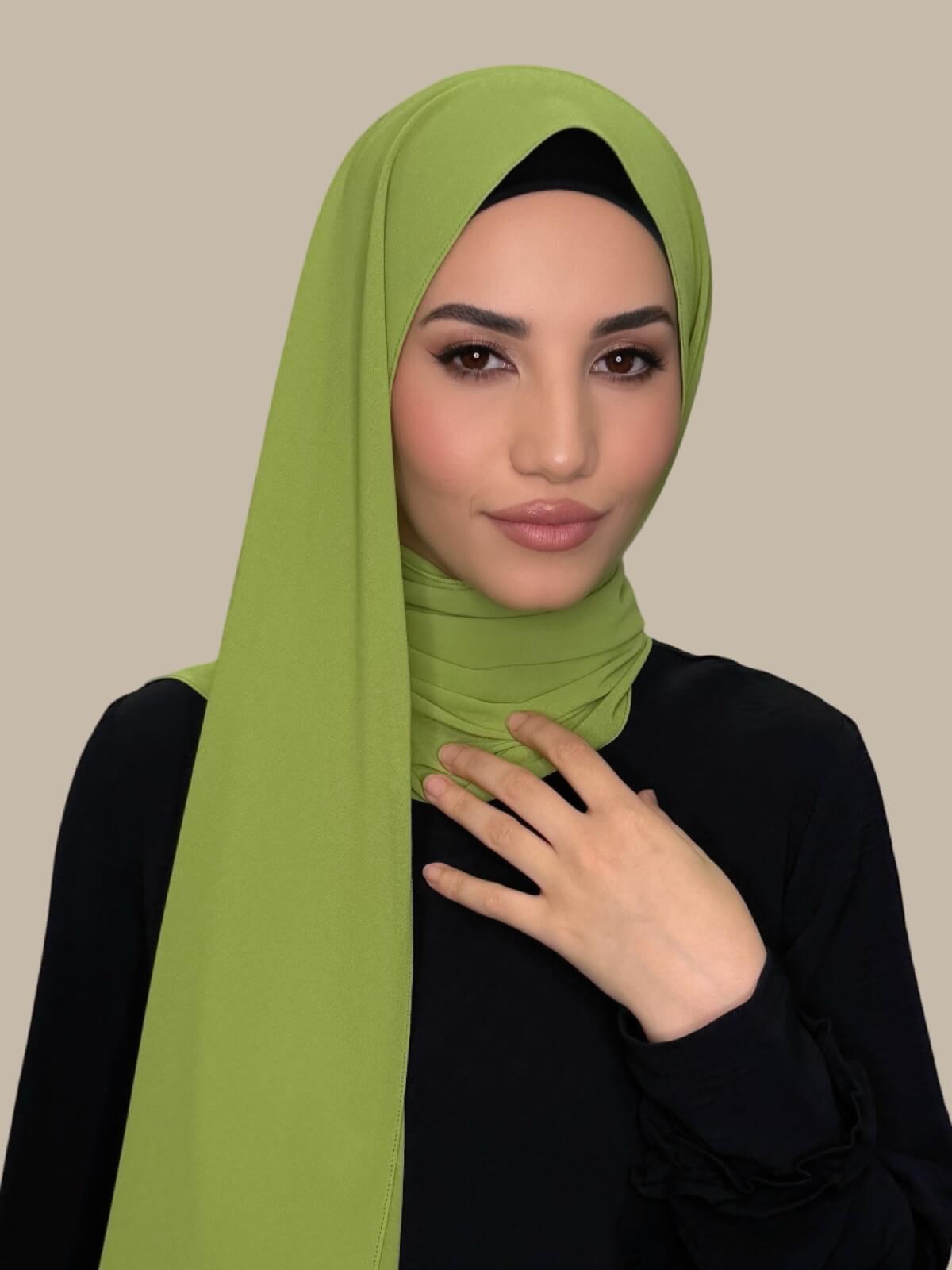 Classic Chiffon Hijab-Lime Green