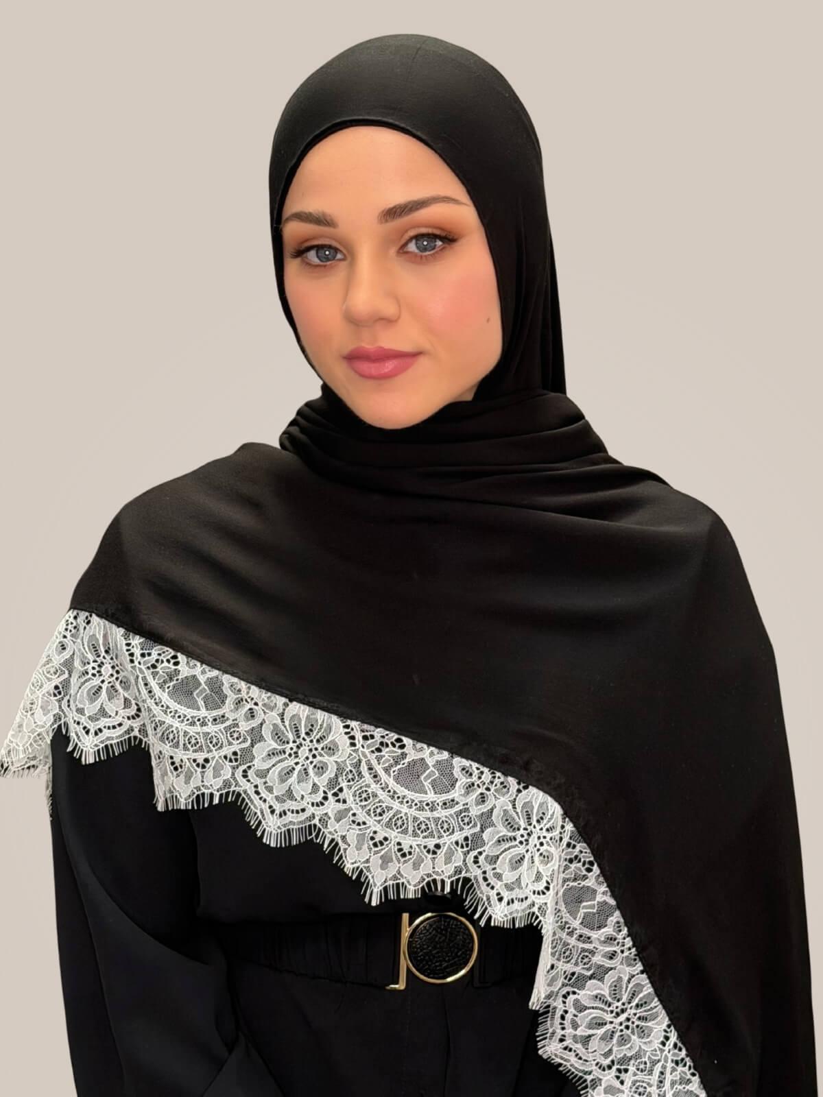Lace Cotton Modal Hijab-Afterglow