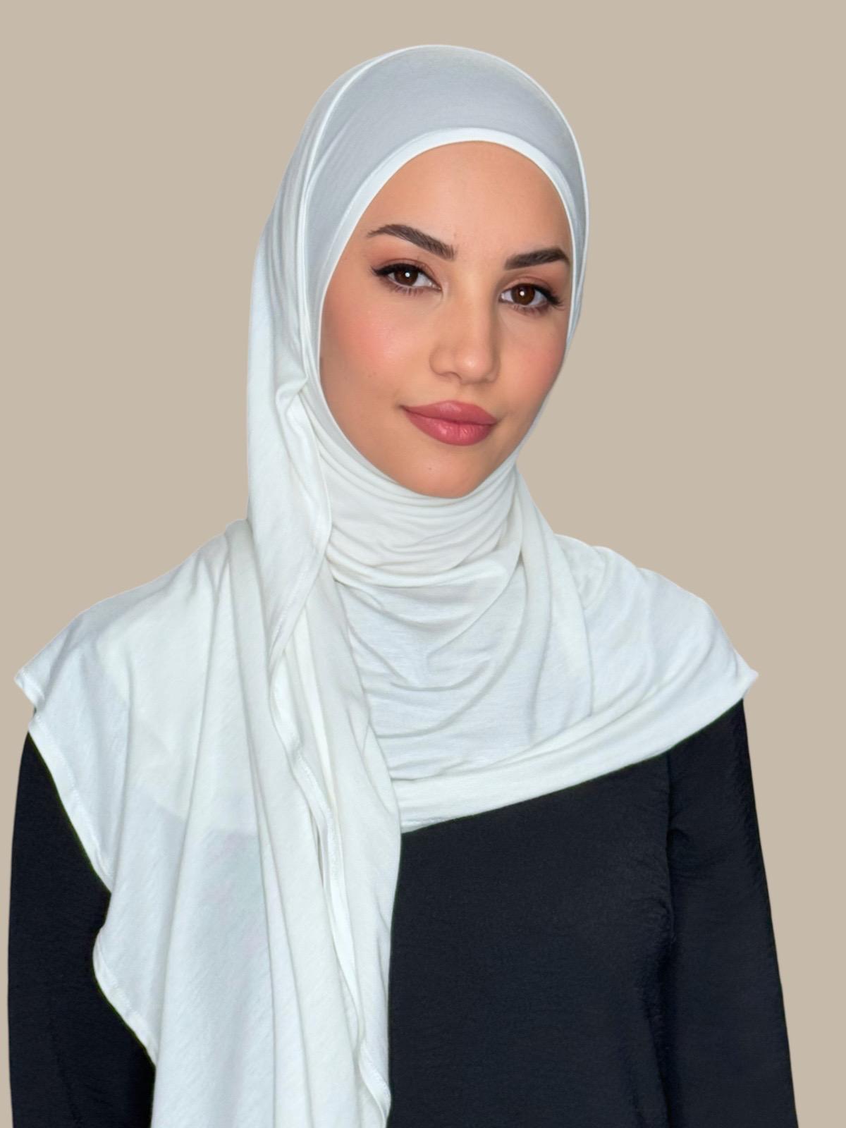 Pre-Sewn Jersey Hijab-Off White