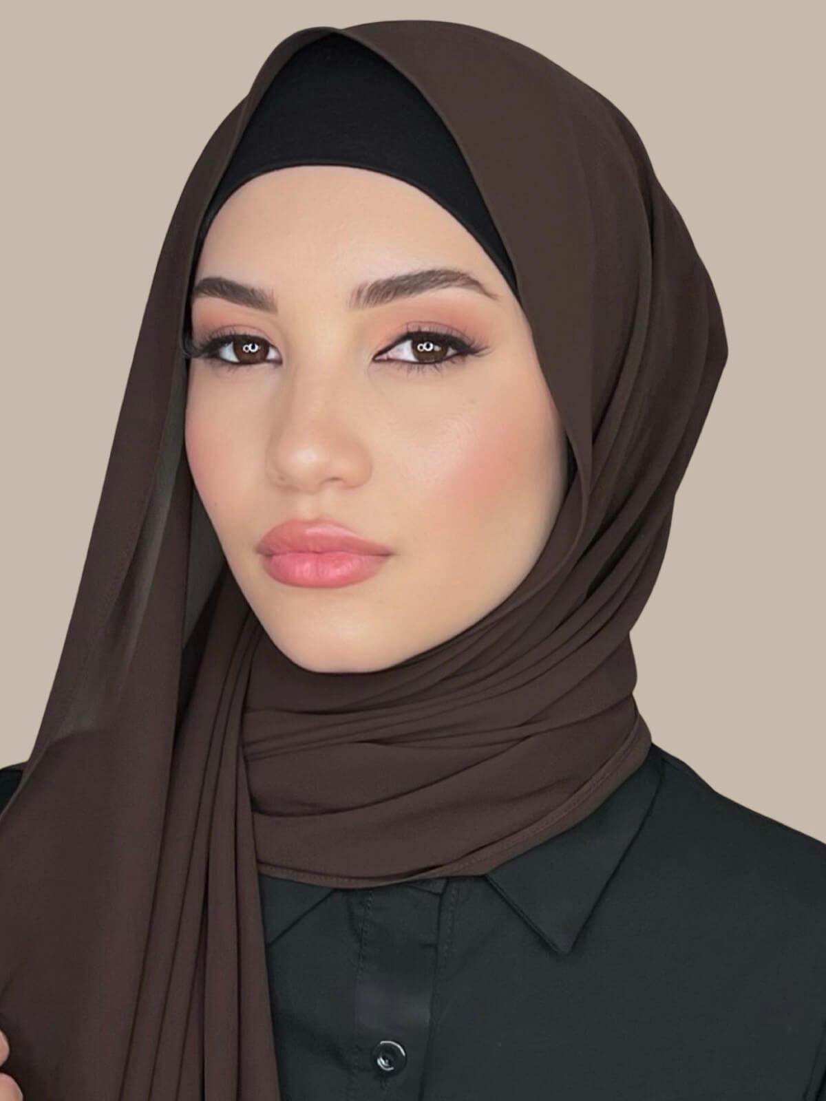 Luxury Chiffon Hijab-Brown