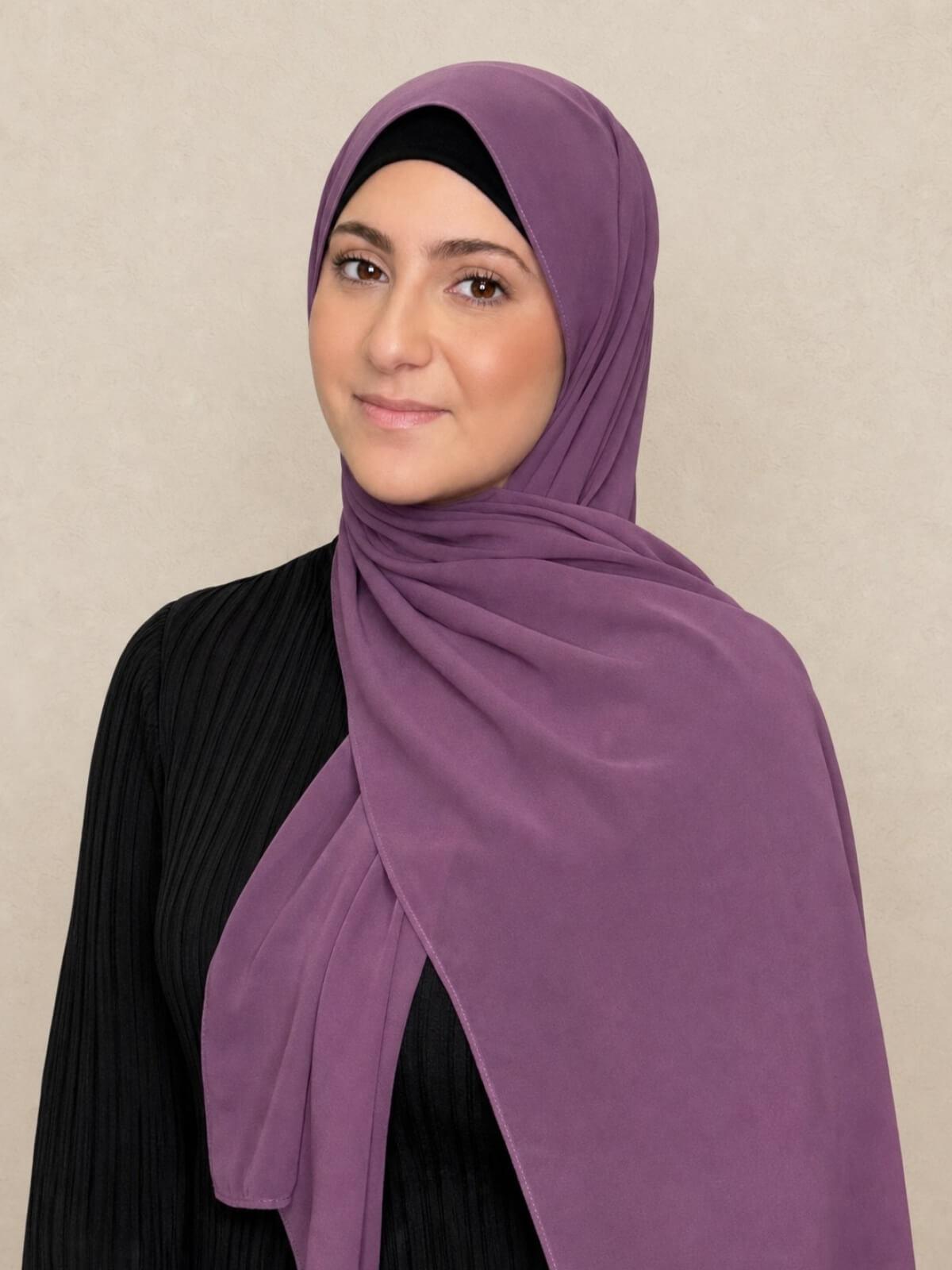 Modish Girl Luxury Chiffon Hijab-Mauve Taupe