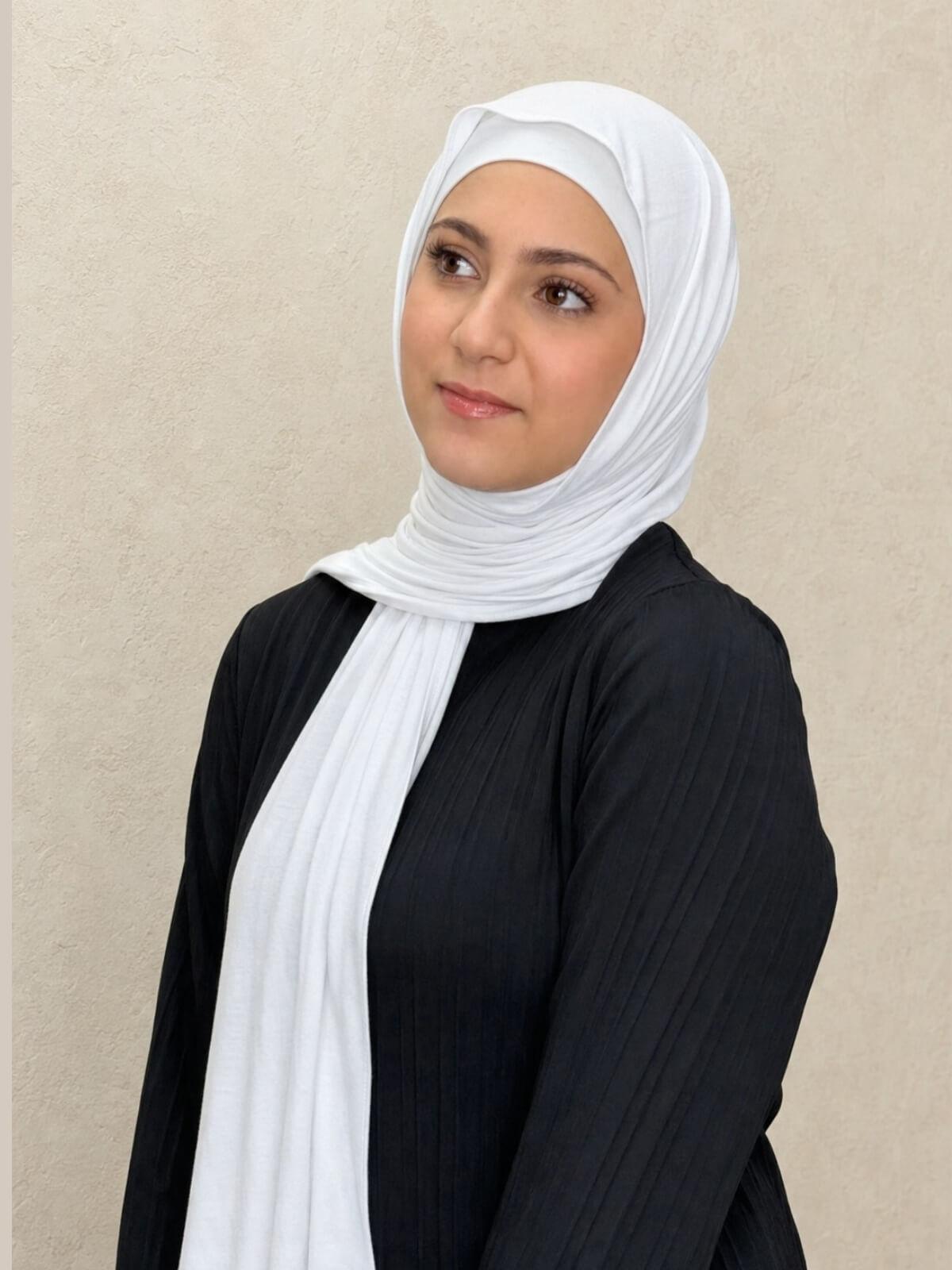 Modish Girl Premium Jersey Hijab-White