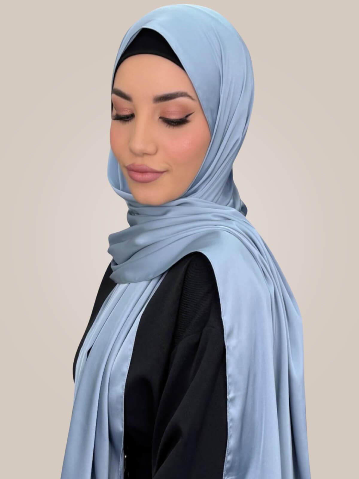 Premium Satin Hijab-Denim Dust
