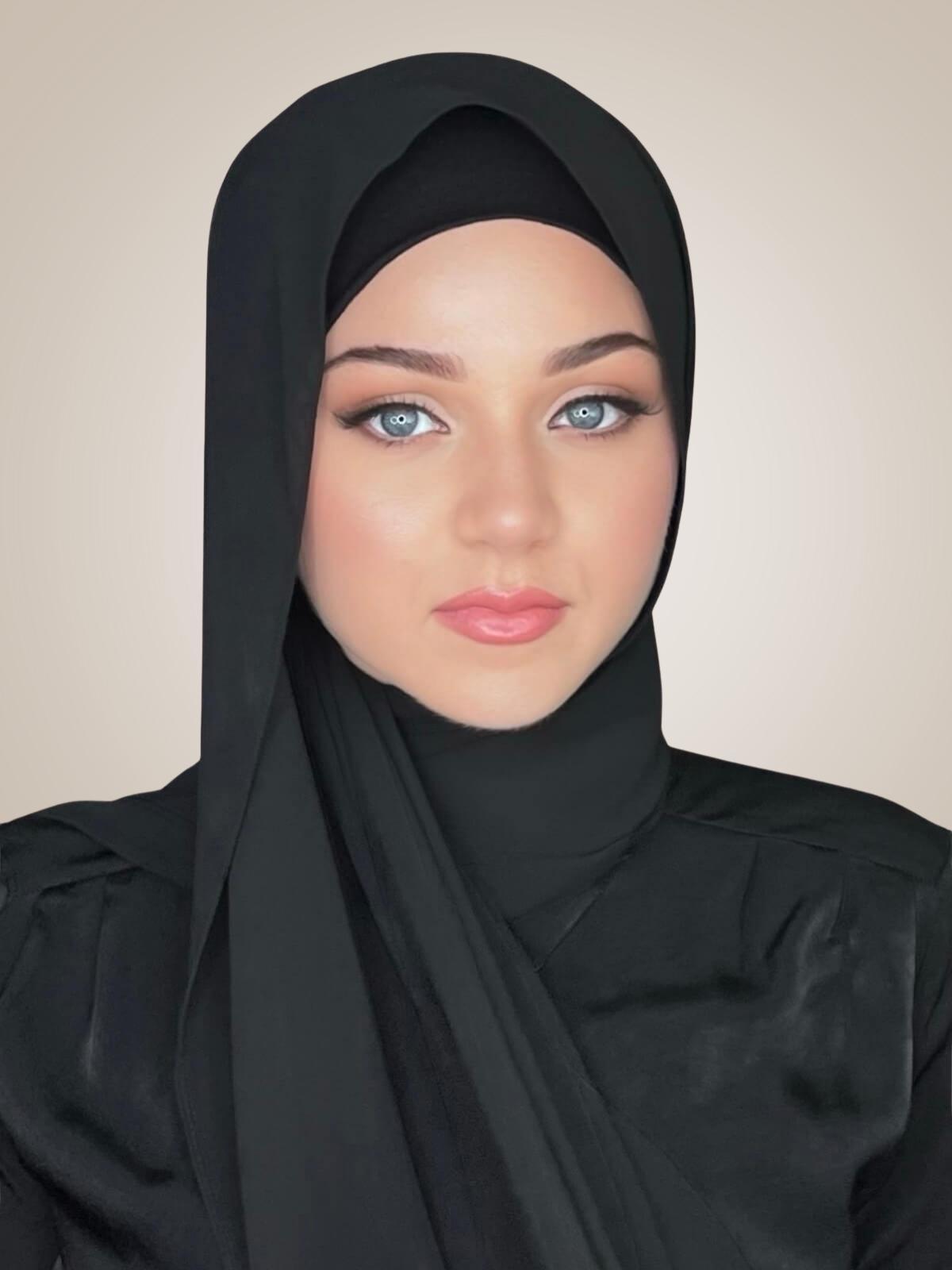 Luxury Chiffon Hijab-Black