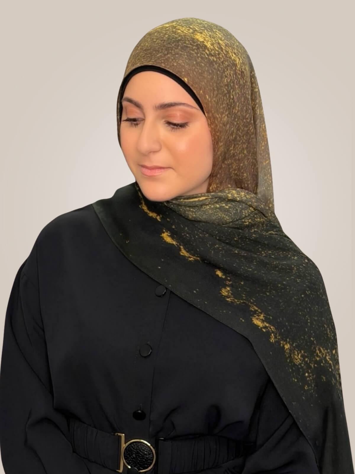 Modish Girl Print Modal Hijab-Golden Dune