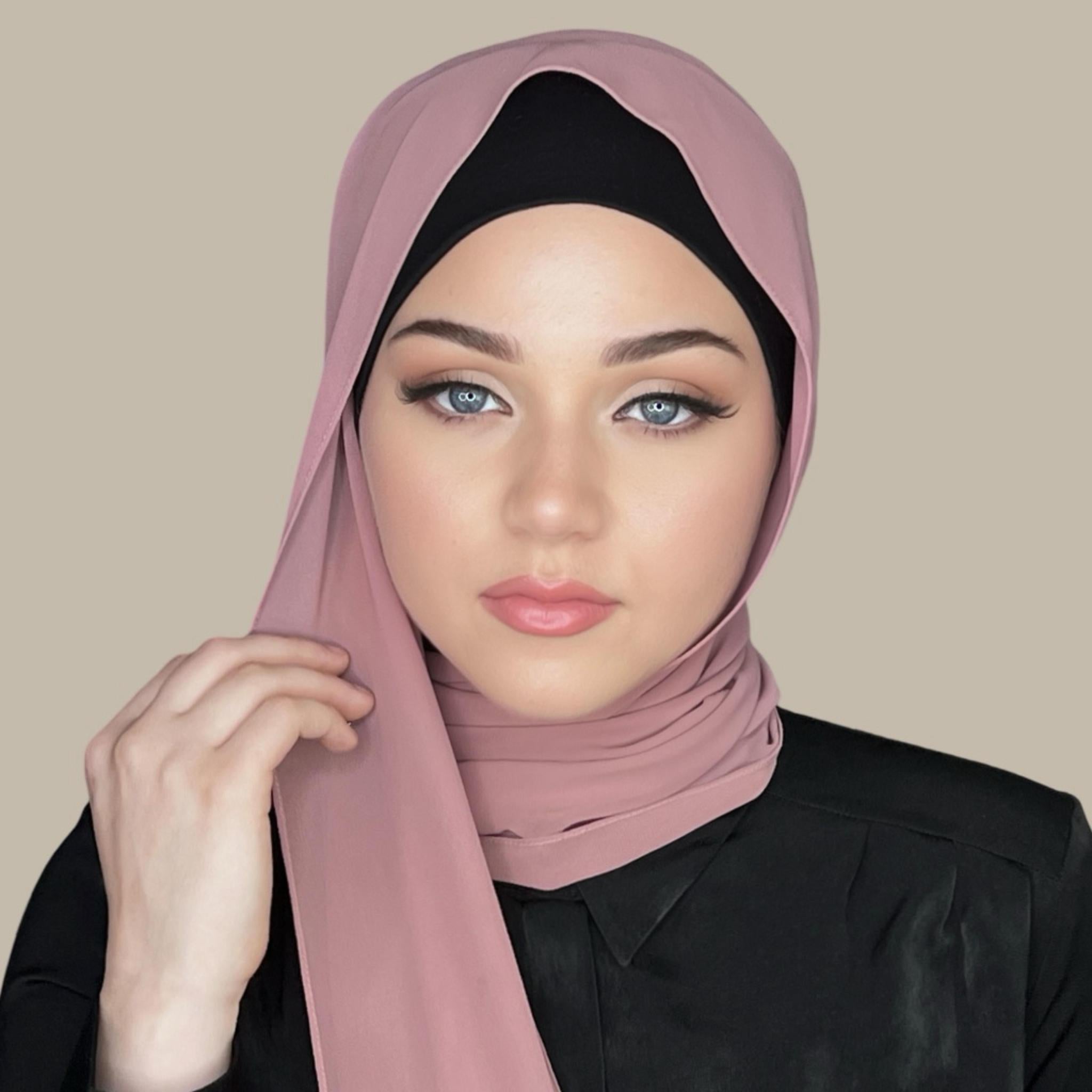 Luxury Chiffon Hijab- Rosey Brown