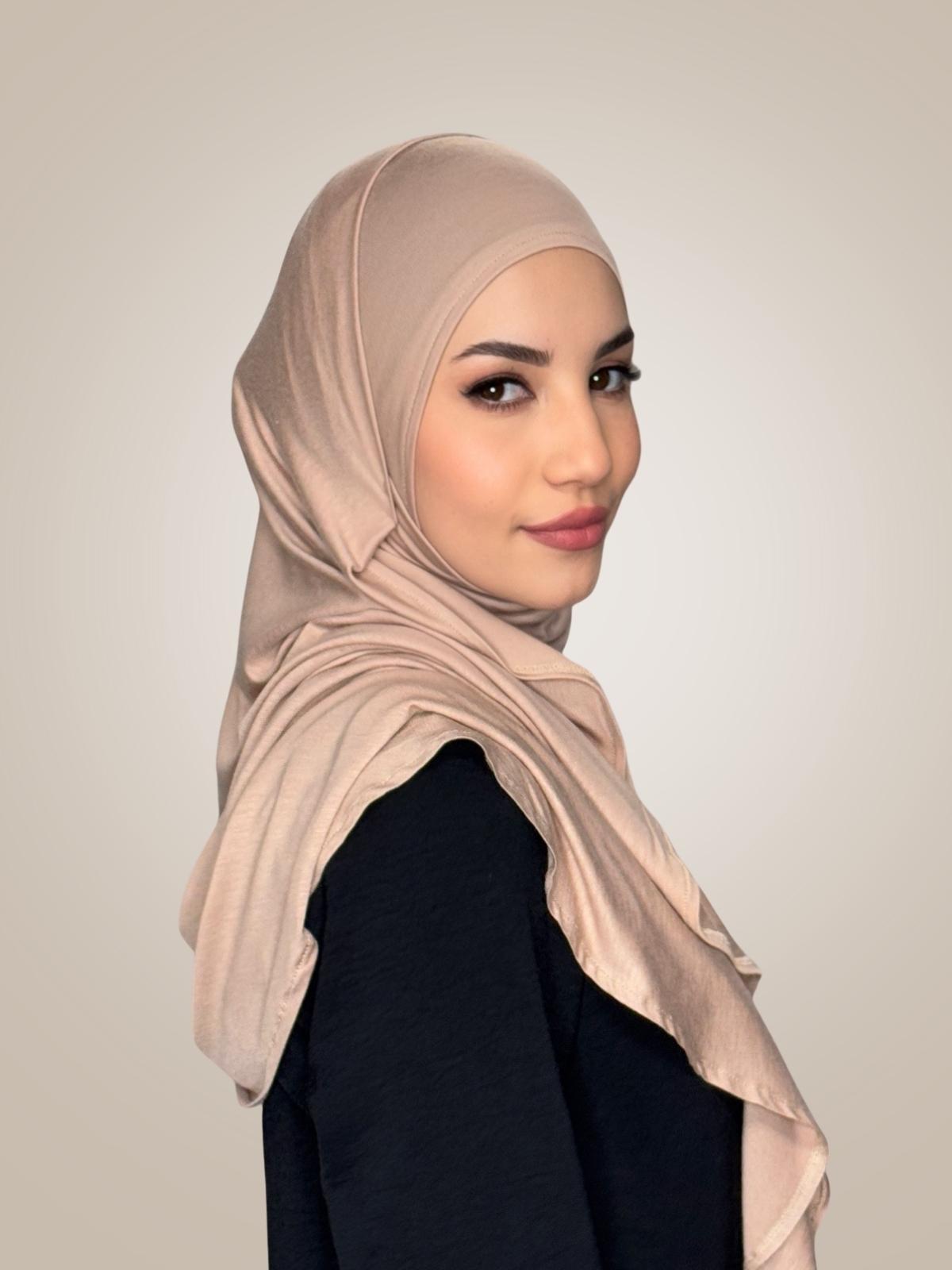 Pre-Sewn Jersey Hijab-Warm Taupe