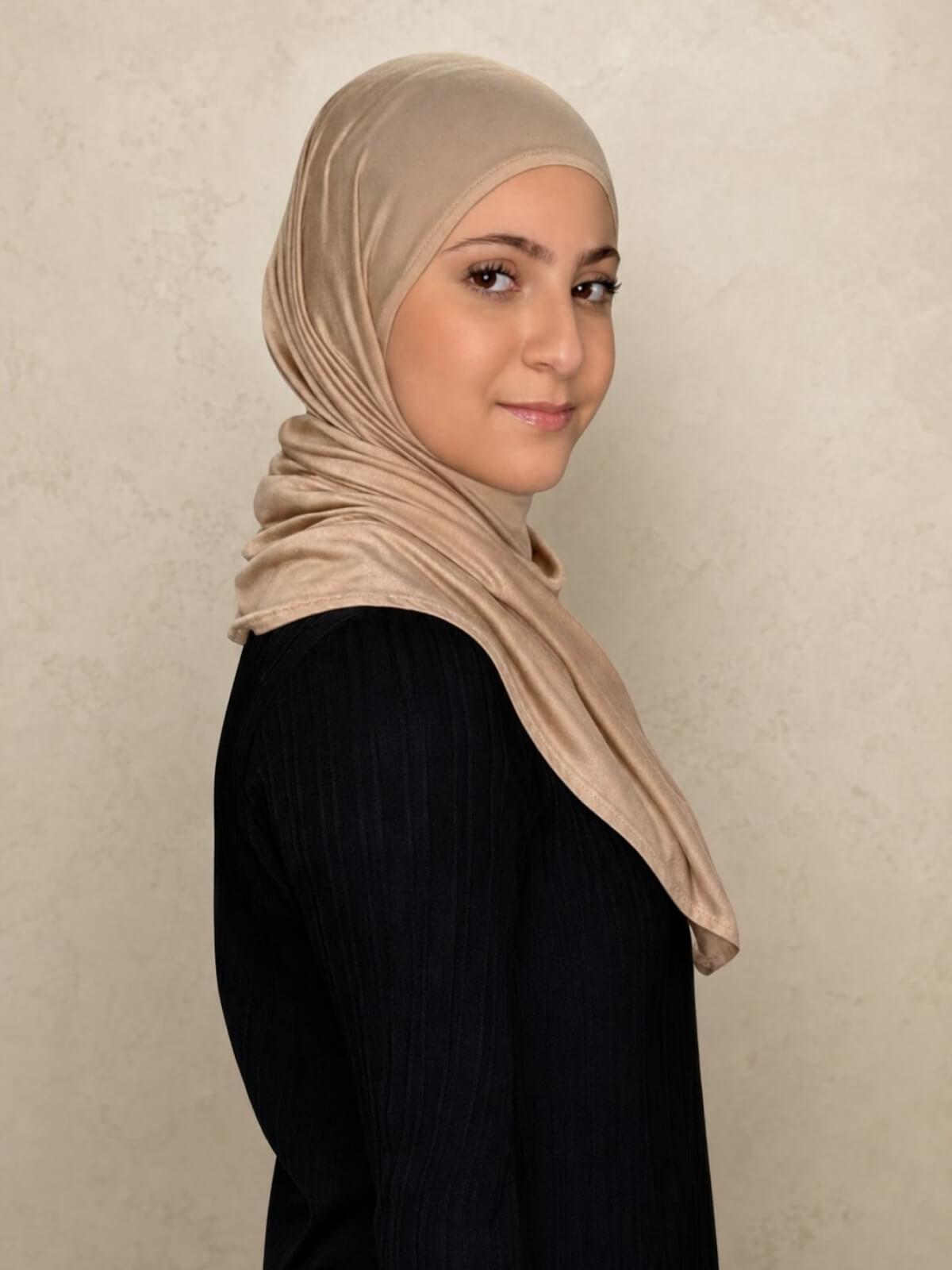 Modish Girl Pre-Sewn Jersey hijab-Warm Taupe