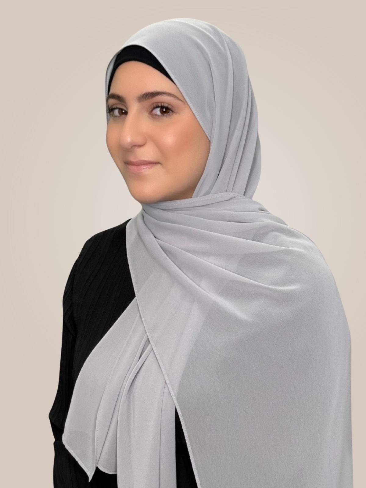 Modish Girl Luxury Chiffon Hijab-Chic Grey