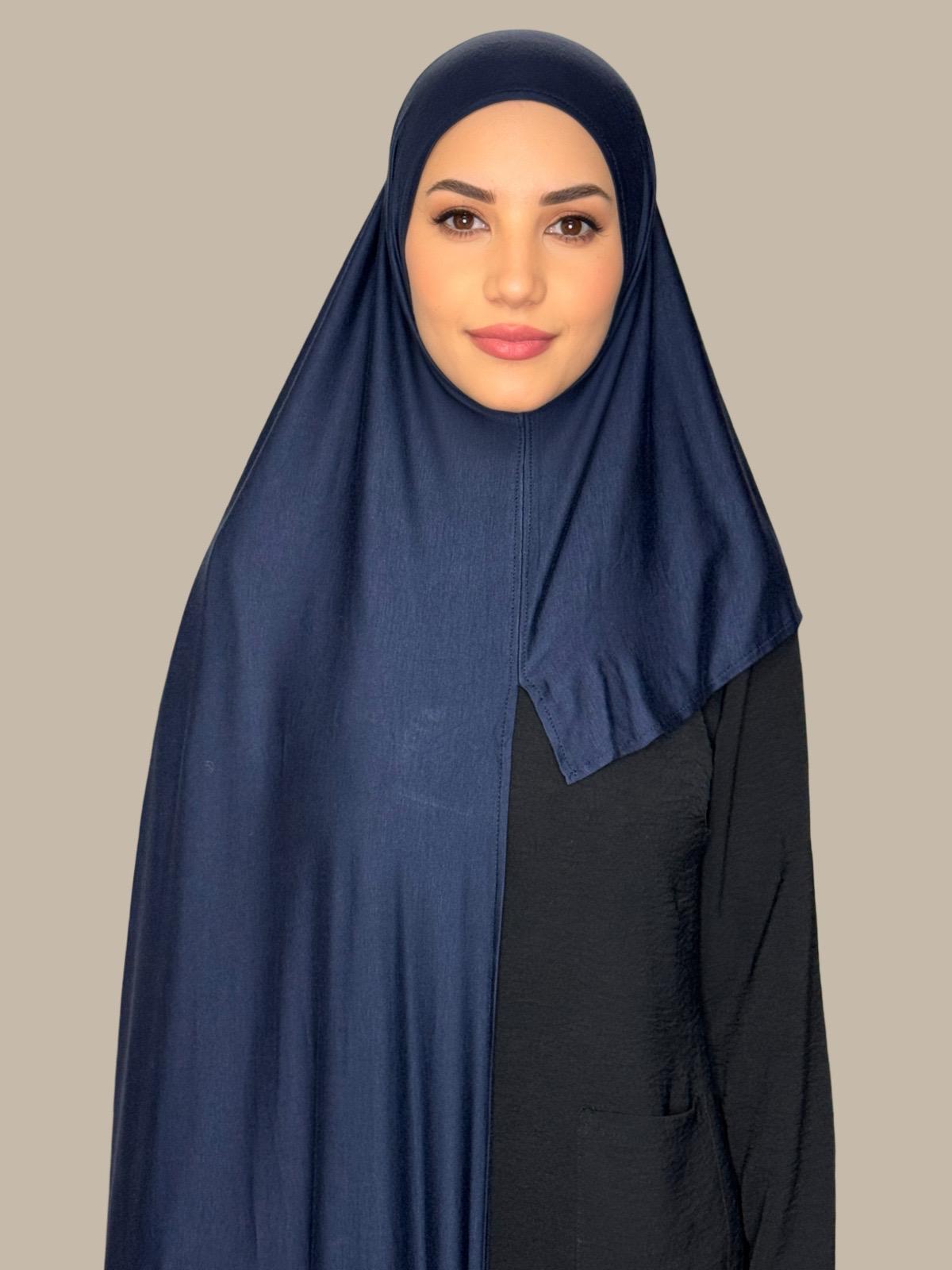 Pre-Sewn Jersey Hijab-Navy