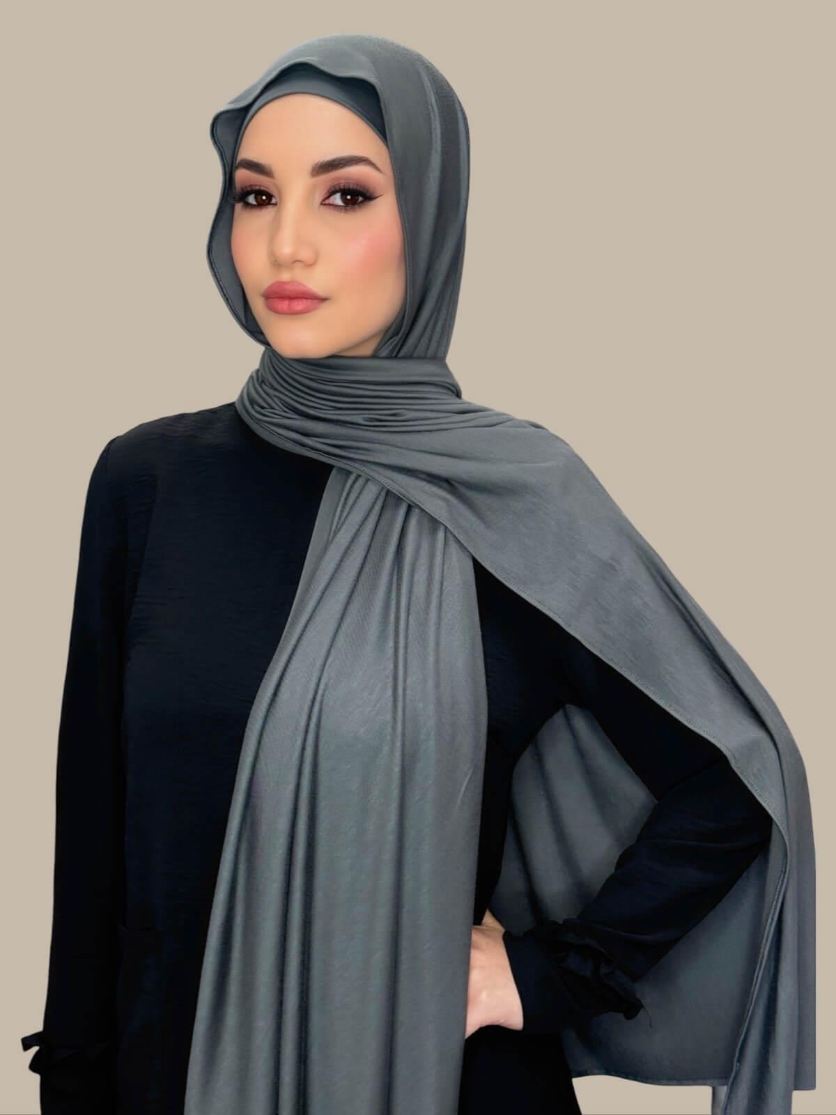 Premium Jersey hijab-Pebble Grey