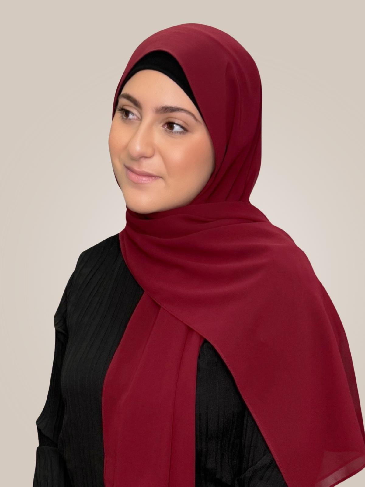Modish Girl Luxury Chiffon Hijab-Mahogany