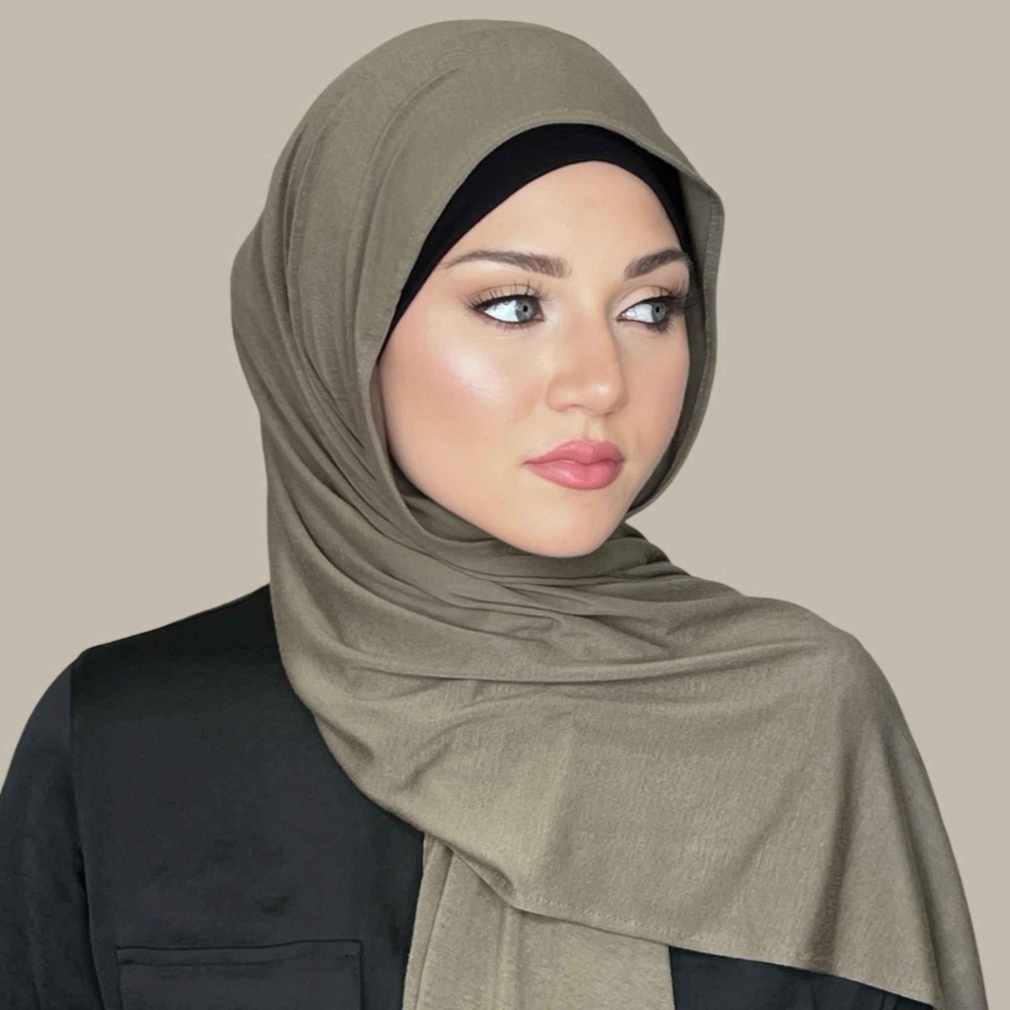 Classic Jersey Hijab-Dark Sage - Modish Hijab