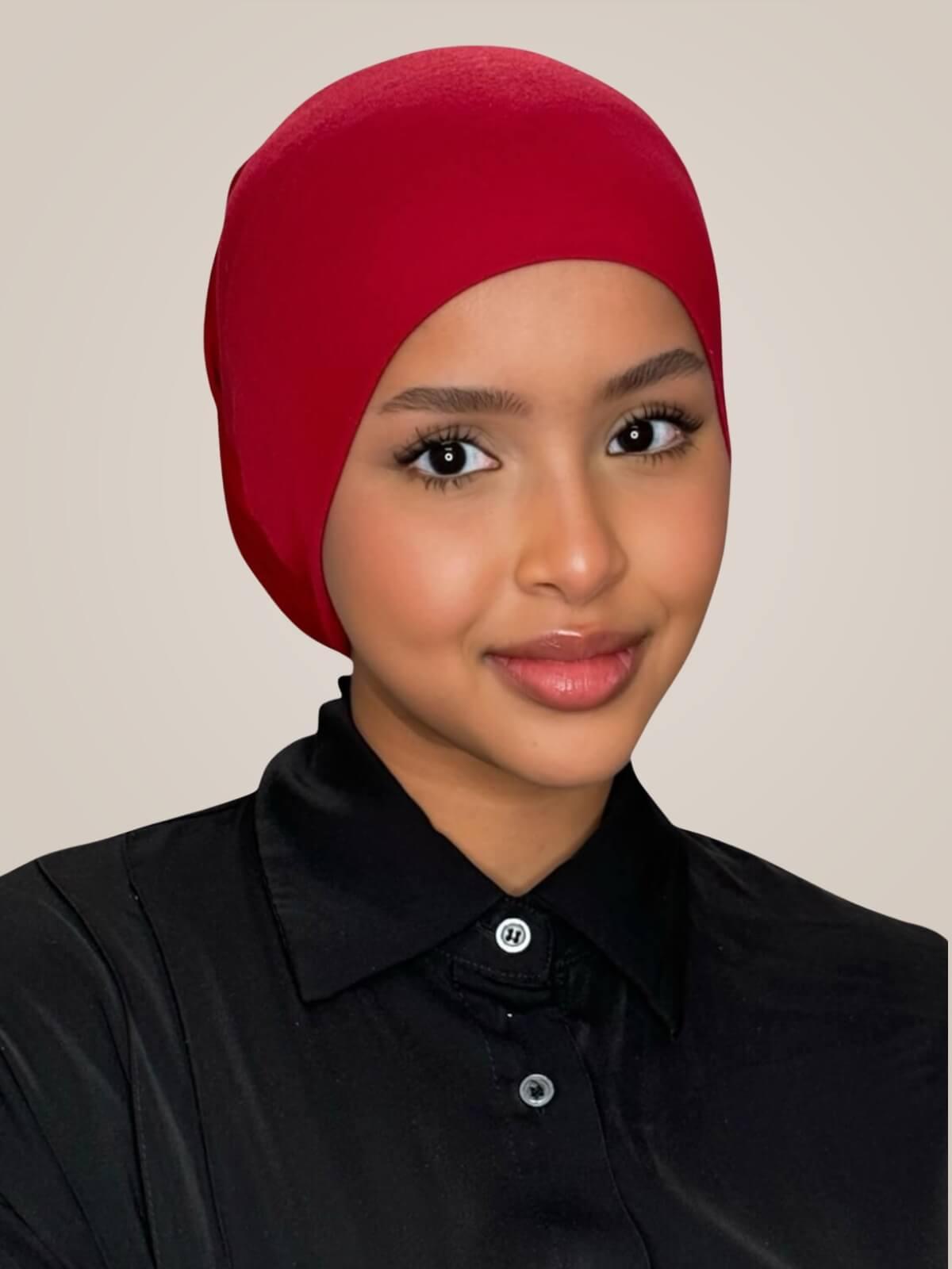 Premium Cotton Underscarf-Blood Red