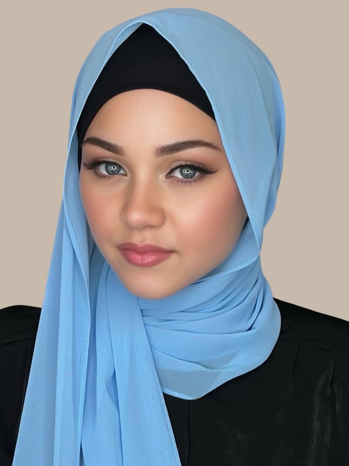 Luxury Chiffon Hijab-Arctic Blue (FINAL SALE)