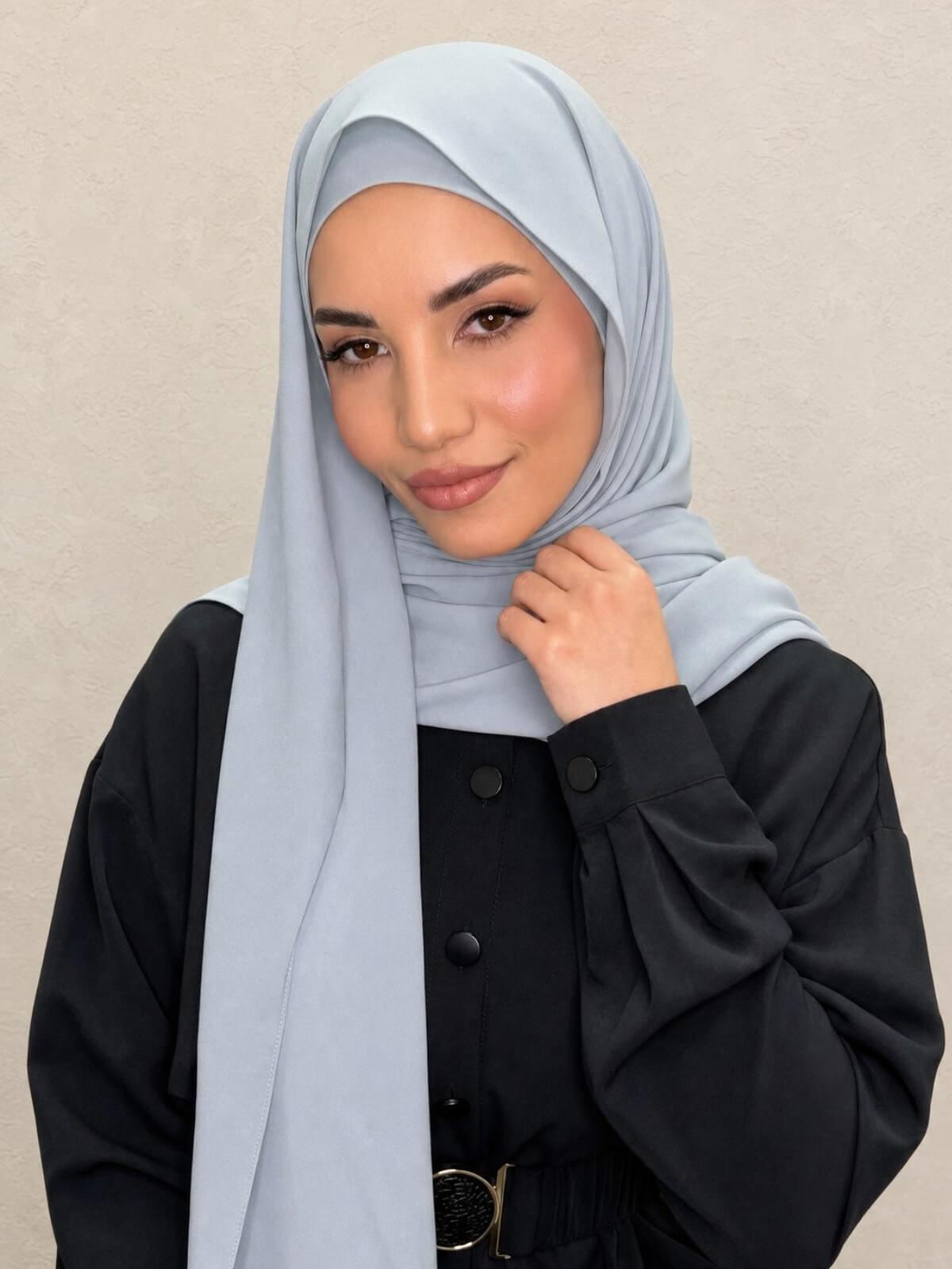 Matching Chiffon Hijab Set-Powder Blue