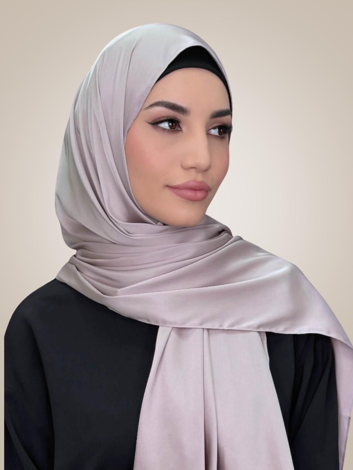 Premium Satin Hijab-Muted Mink