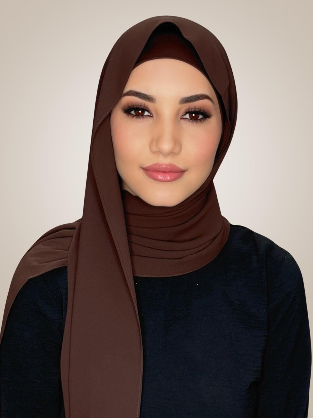Matching Chiffon Hijab Set-Umber