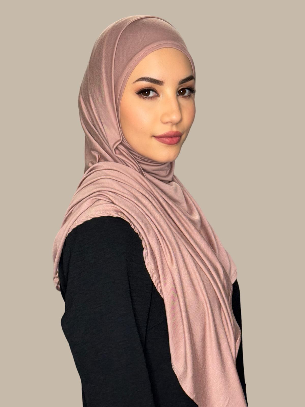 Pre-Sewn Jersey Hijab-Dusty Rose