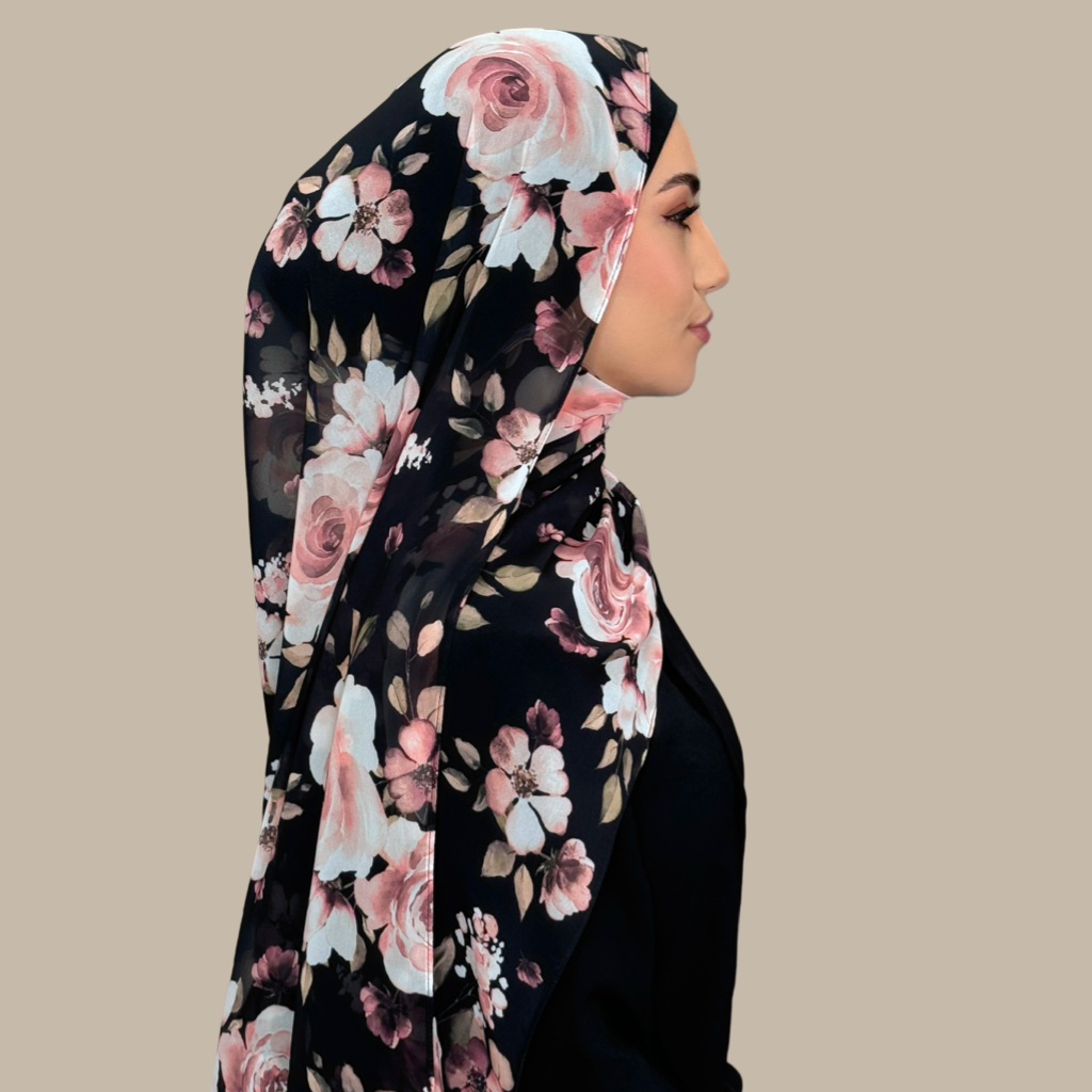 Printed Chiffon Hijab-Breathless Blossom - Modish Hijab