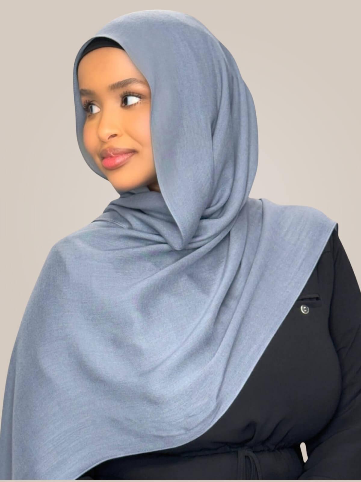 Cotton Modal Hijab-Dusty Denim