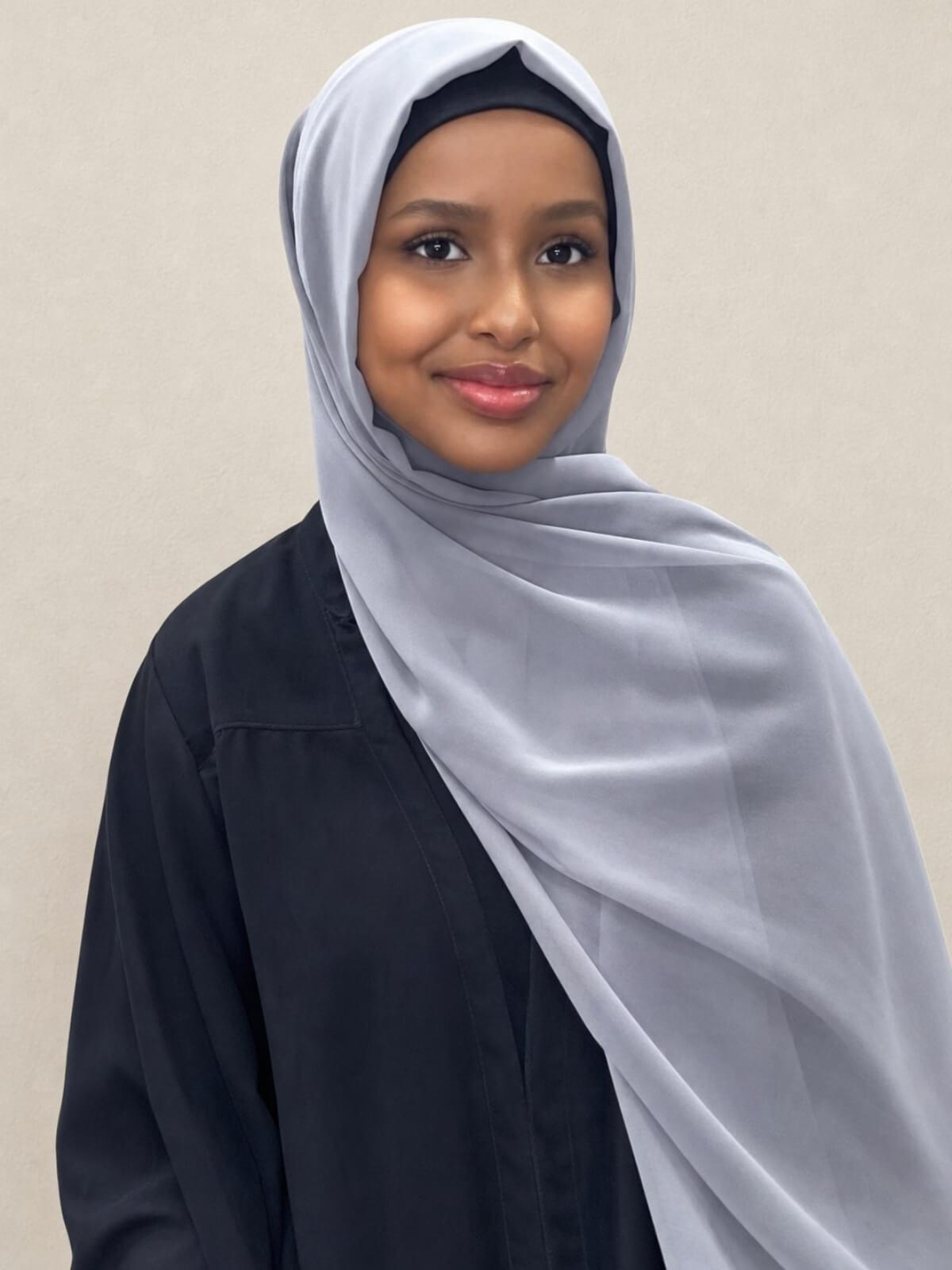 Luxury Chiffon Hijab-Gravity Grey
