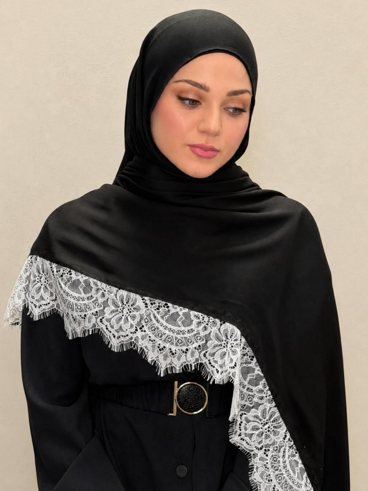 Lace Cotton Modal Hijab-Afterglow