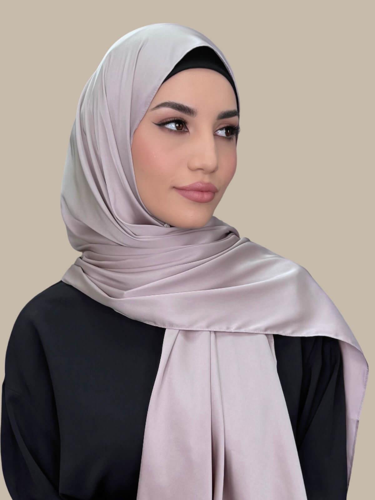 Premium Satin Hijab-Muted Mink
