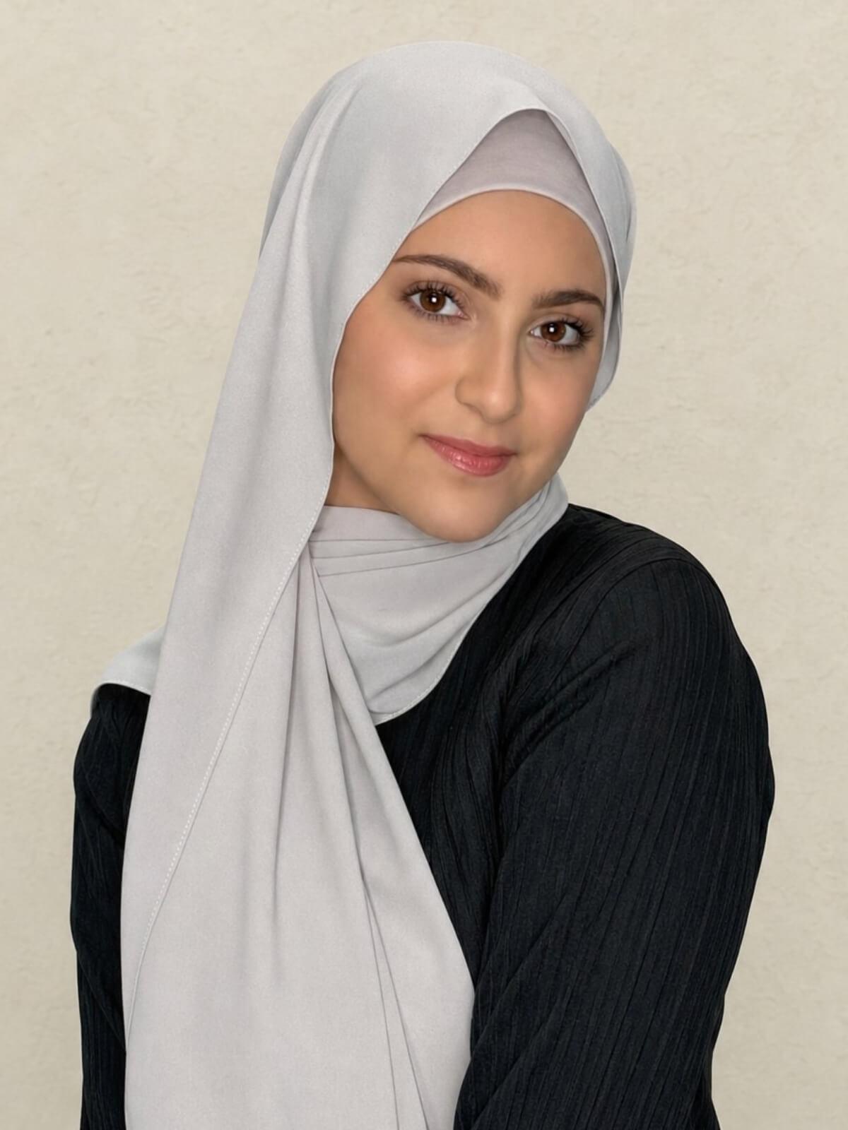 Modish Girl Matching Chiffon Hijab Set-Misty Lilac