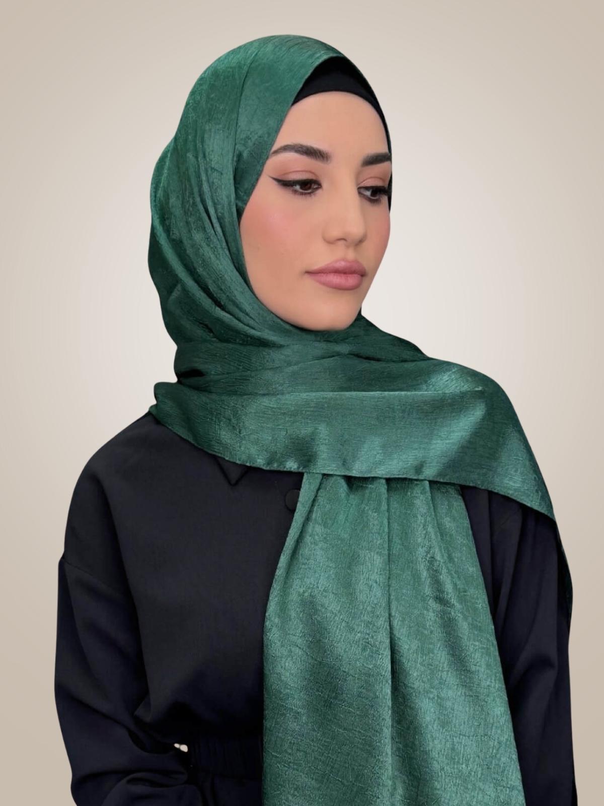 Classic Satin Hijab-Dark Green