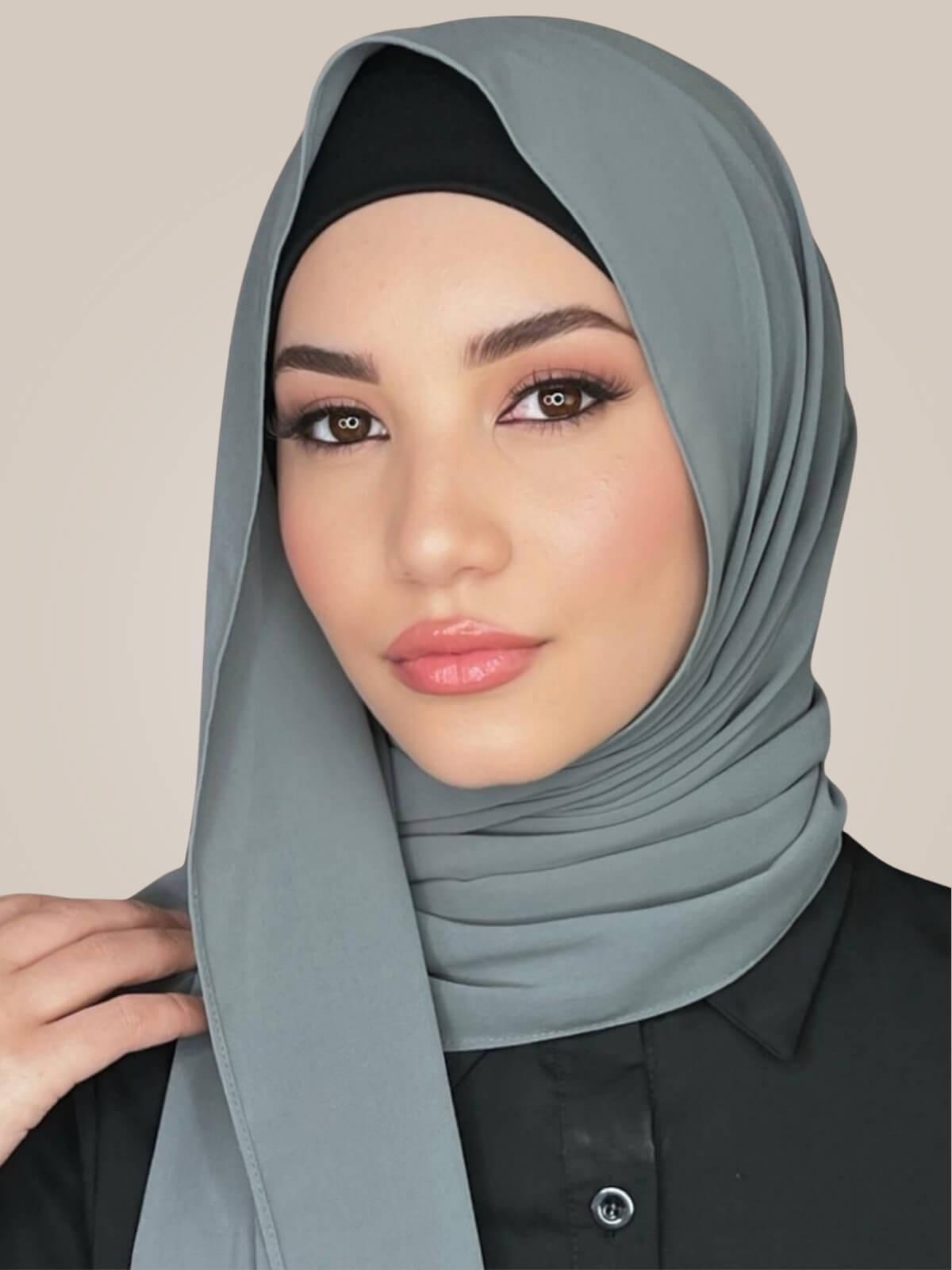 Classic Chiffon Hijab-Charcoal