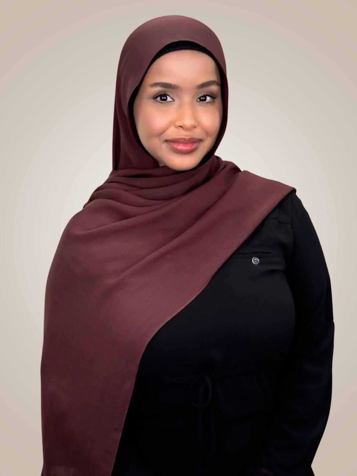 Cotton Modal Hijab-Raisin Brown