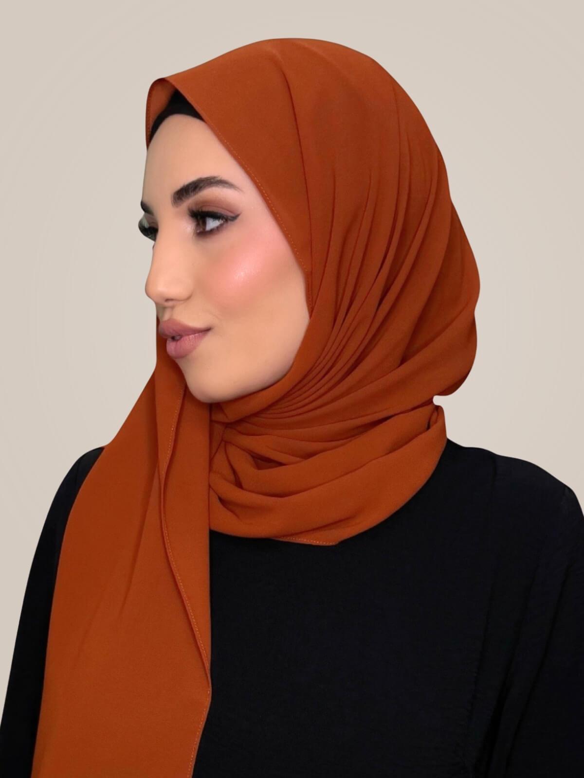 Classic Chiffon Hijab-Burnt Orange